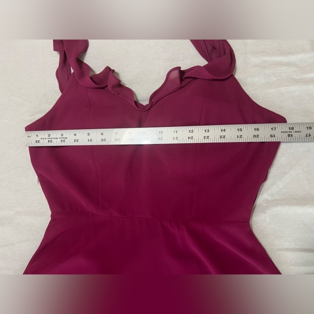 Minuet Petite Fit & Flare Ruffle Dress Pink | Large | New With Tags - Picture 8 of 13